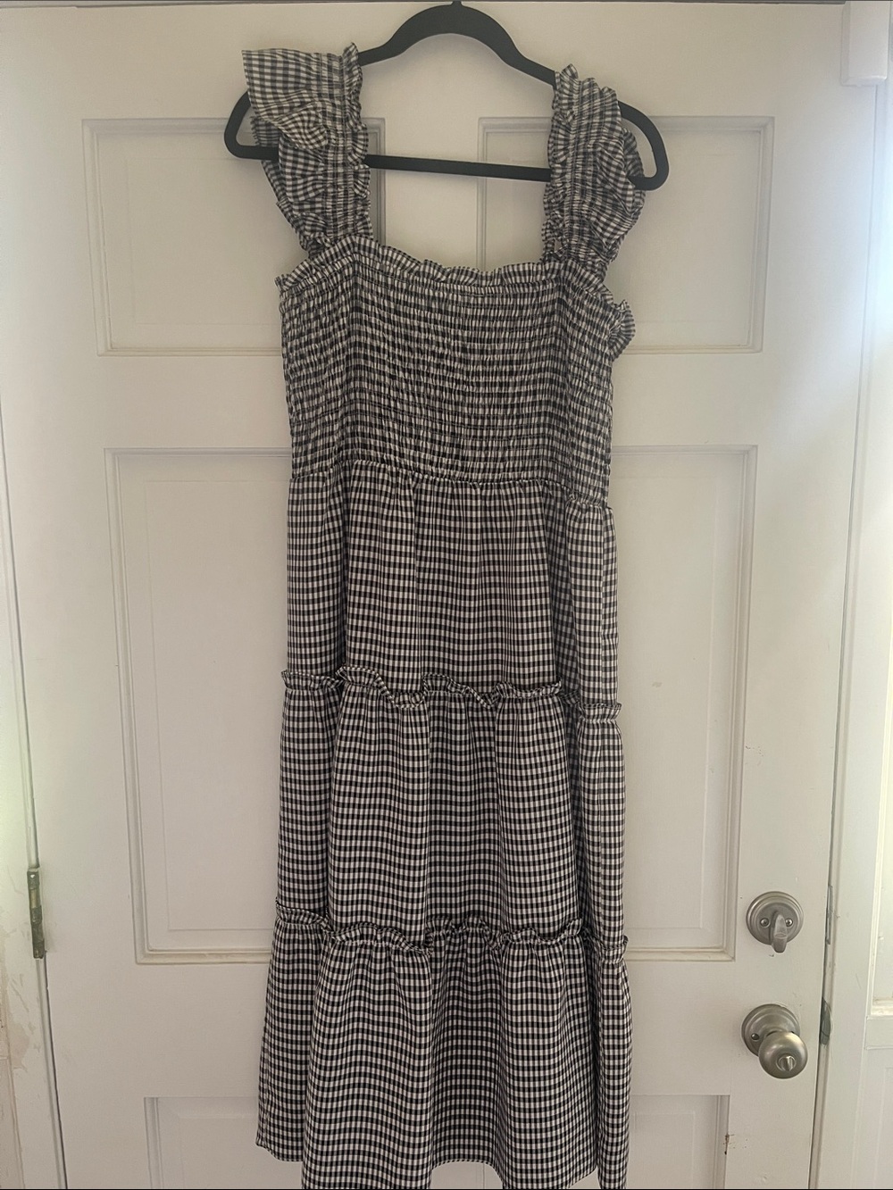 Sugarlips Black & White Gingham Smocked Top